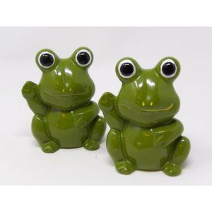 Vintage Tilso Japan Frog Salt & Pepper Shakers Set 4 1/4" H x3 1/2" W